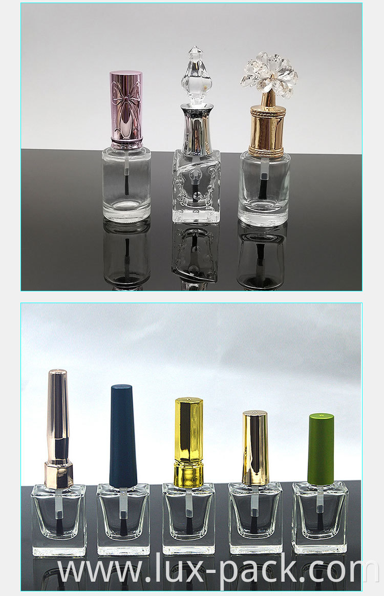 8ml 10ml 15ml GEL luxury clear empty nail polish bottles glass bottle With Brush